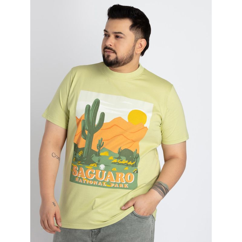 UNSIZED Green Graphic Mens Cotton T-Shirt (2)