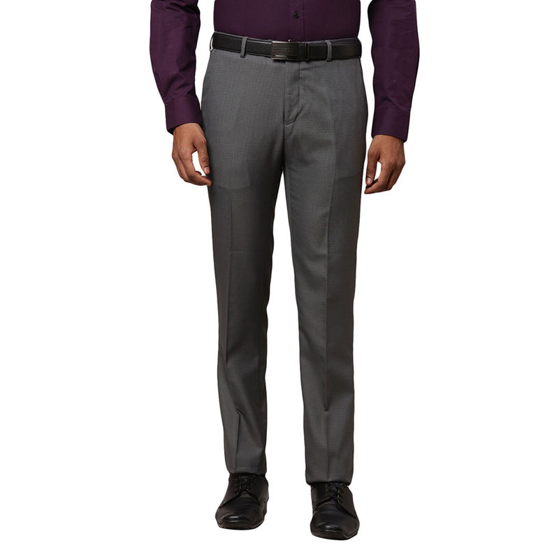 Raymond Solid-Plain Medium Grey Trousers (32)