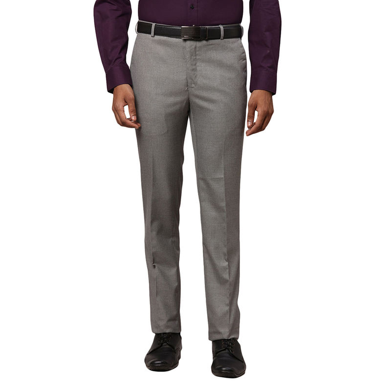 Raymond Solid-Plain Medium Grey Trousers (30)