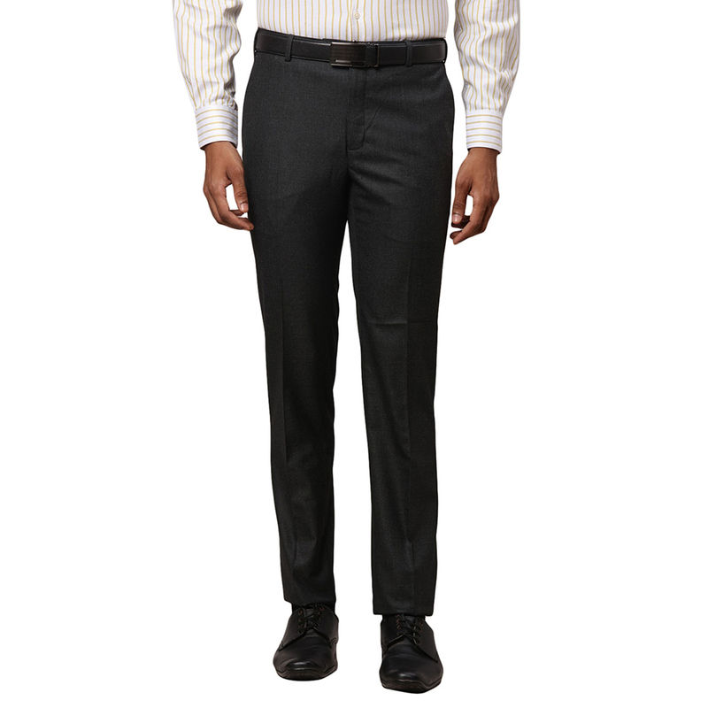 Raymond Solid-Plain Dark Grey Trousers (30)