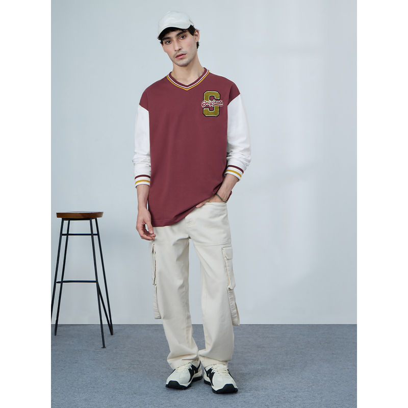 The Souled Store Originals: Scarlet Men Oversized Full Sleeves T-shirt (M)