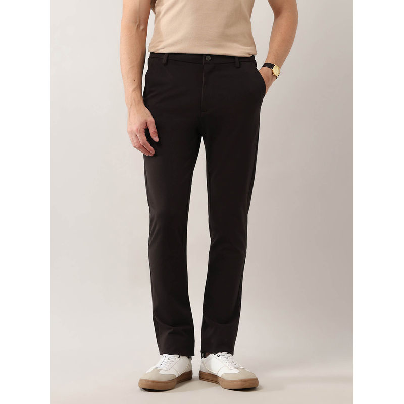 Arrow Sports Men's Straight Fit Mid Rise Trouser (32)