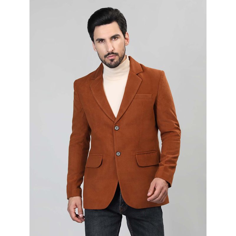 HONNETE Tan Solid Casual Regular Trench Coat (L)