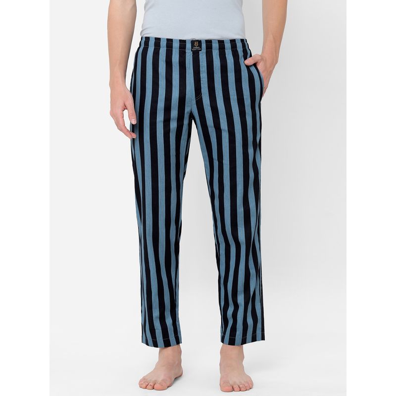 Urban Scottish Mens Stripes Printed Cotton Pyjamas Multi-Color (S)