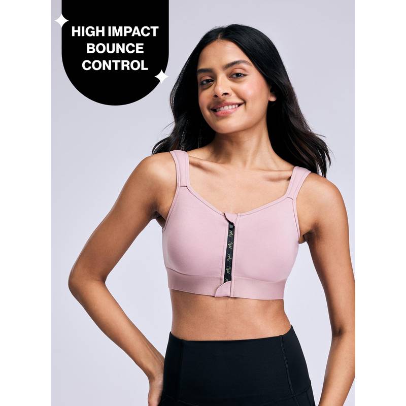 Full Coverage Front Open High Impact Posture Correcting Sports Bra NYK907 Fawn (38D)