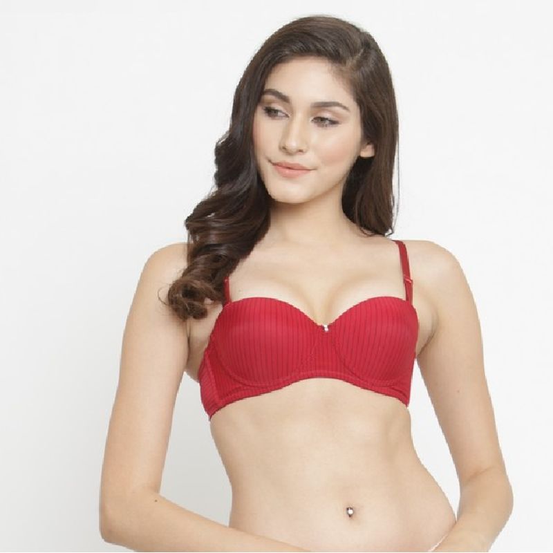 PrettyCat Strapless Pushup Bra - Red (34B)
