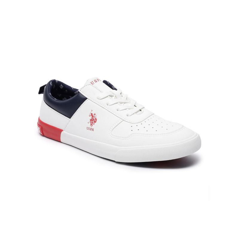 U.S. POLO ASSN. Clanal Men Casual Colorblock White Sneakers (UK 10)