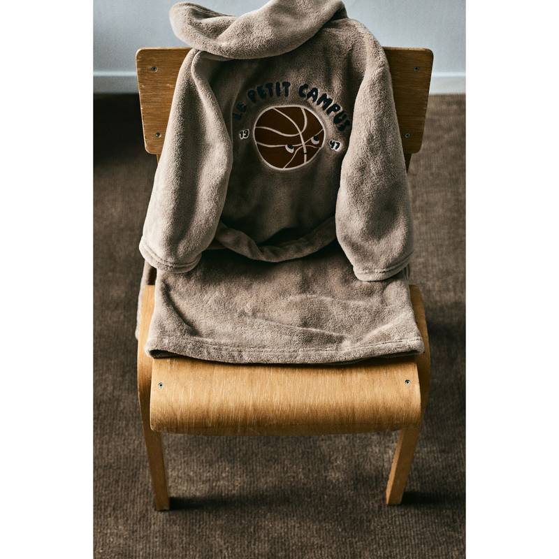 H&M Unisex Brown Embroidery-Detail Dressing Gown (2-4 Years)