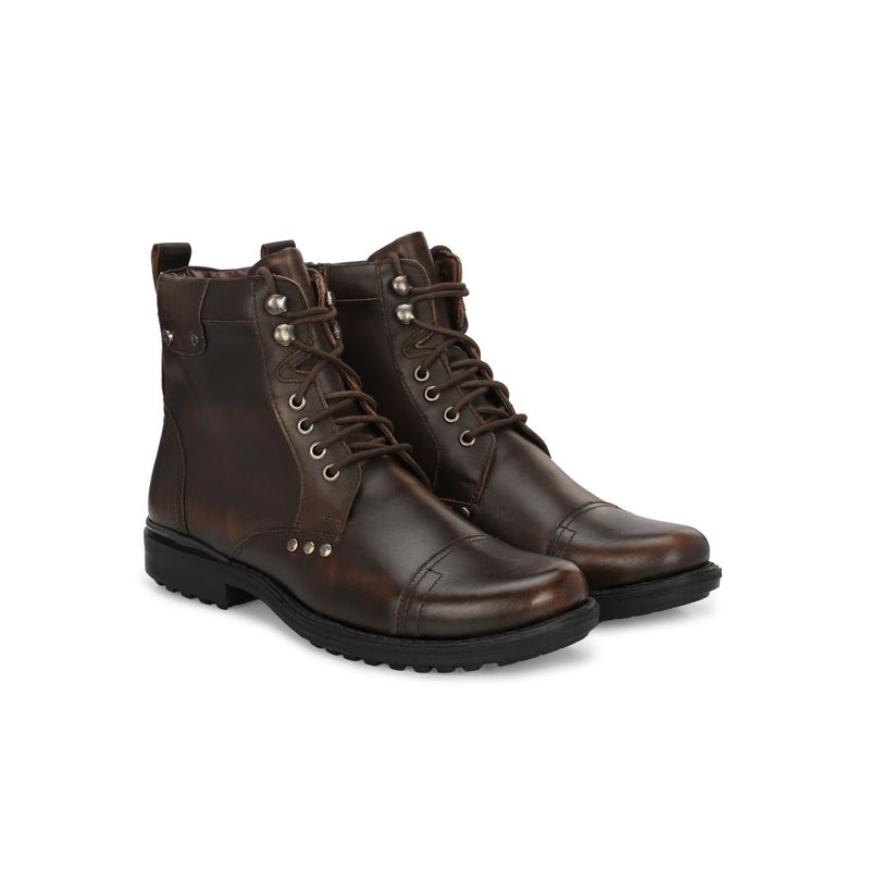 Delize Leather Brown Mens Leather Derby Ankle Boots (UK 9)