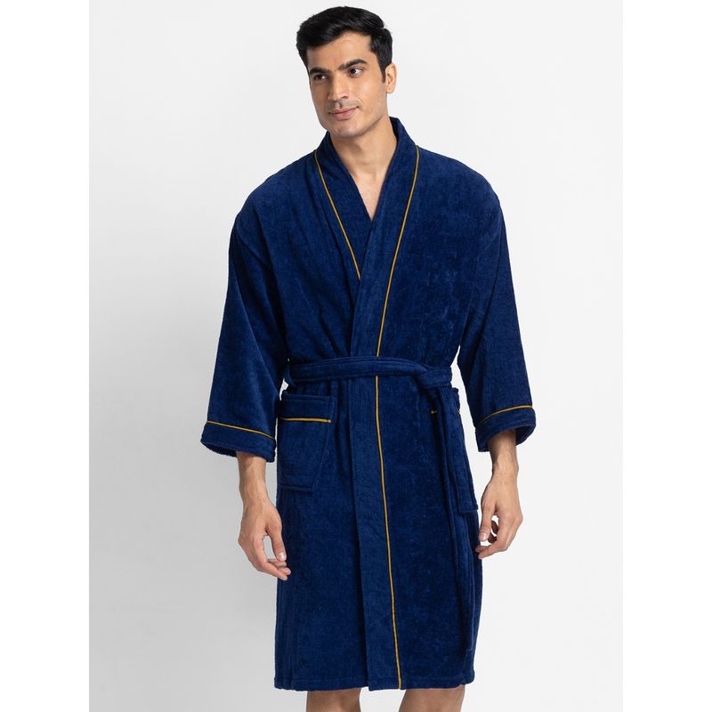 BIANCA Luxurious Ultra Soft Bath Robe -1pc (Cooltex) Solid-Indigo (M)