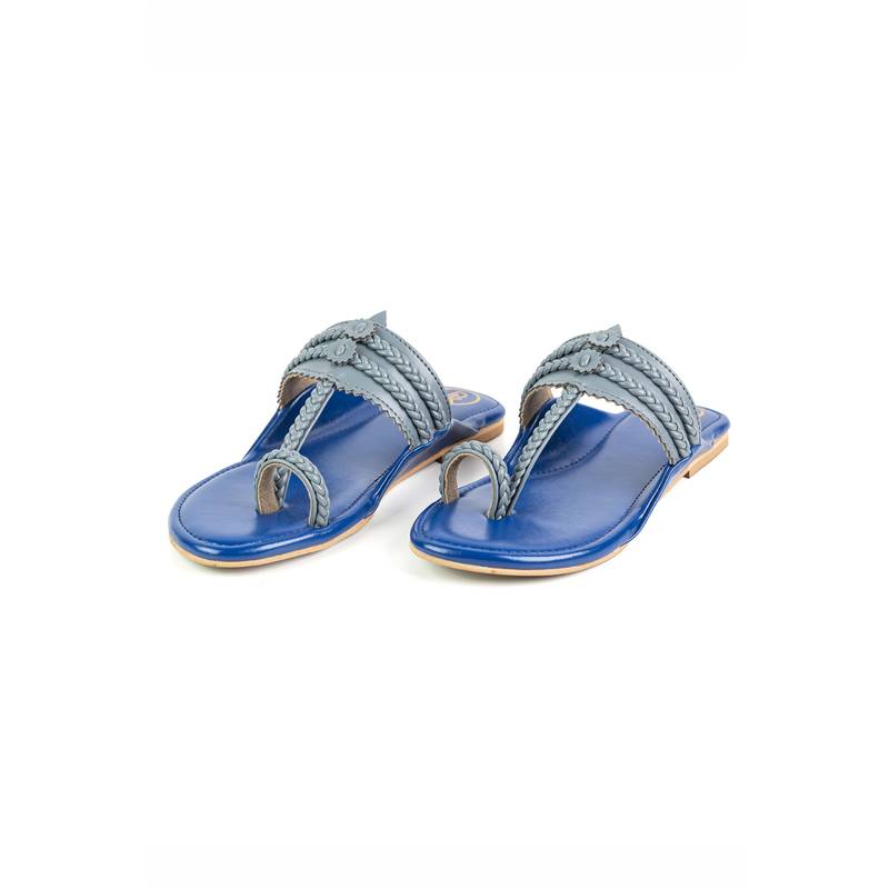PREET KAUR Women Blue Flats (EURO 36)