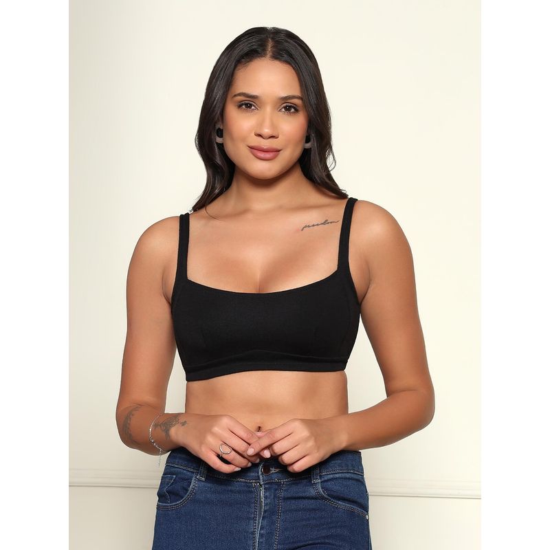 Da Intimo Black Full Coverage Cotton Bra With All Day Comfort (34D)