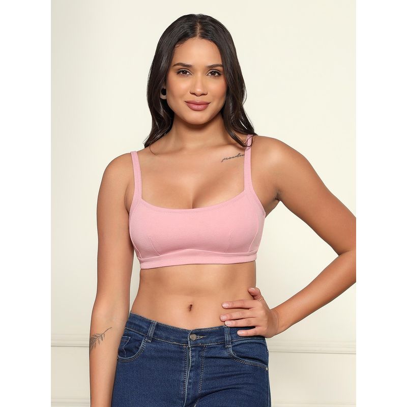 Da Intimo Pink Full Coverage Cotton Bra With All Day Comfort (46C)