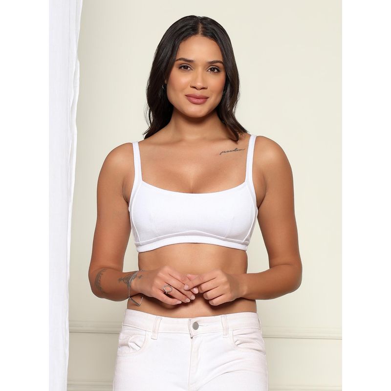 Da Intimo White Full Coverage Cotton Bra With All Day Comfort (46C)