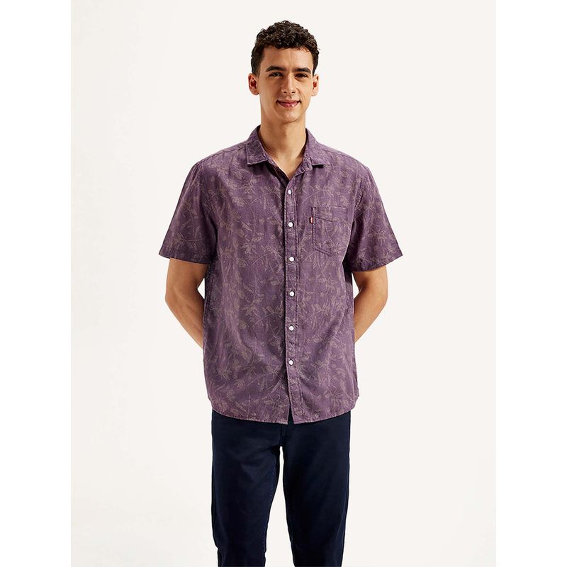 Levi's Purple Men's Floral Slim Fit Shirt (S)