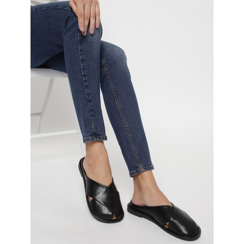 Truffle Collection Black Solid Sandals (UK 3)