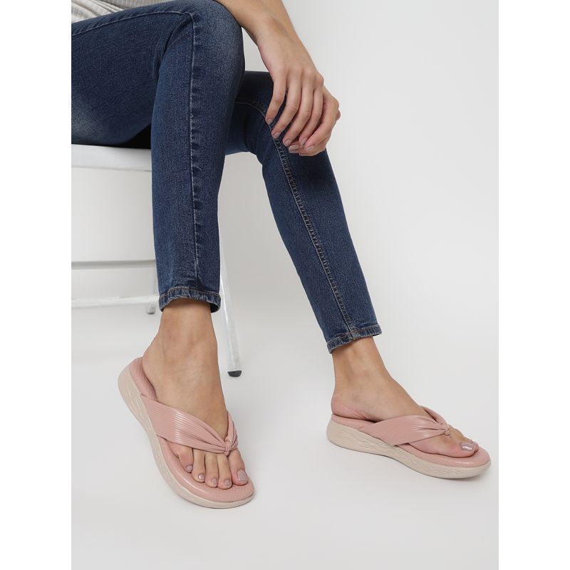 Truffle Collection Peach Solid Sandals (UK 3)