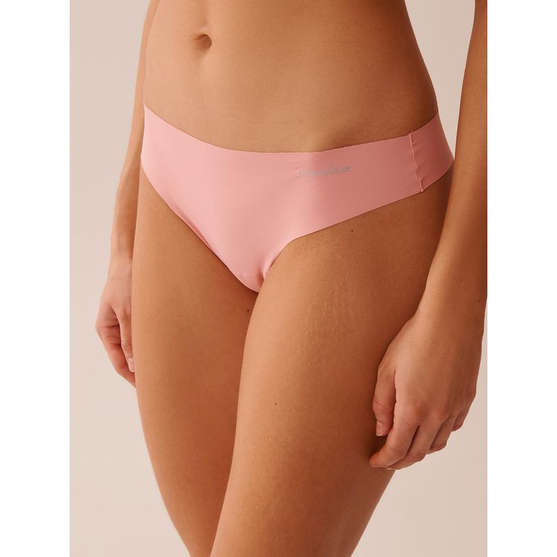 La Vie En Rose Microfiber Invisible Thong Panty Pink (S)