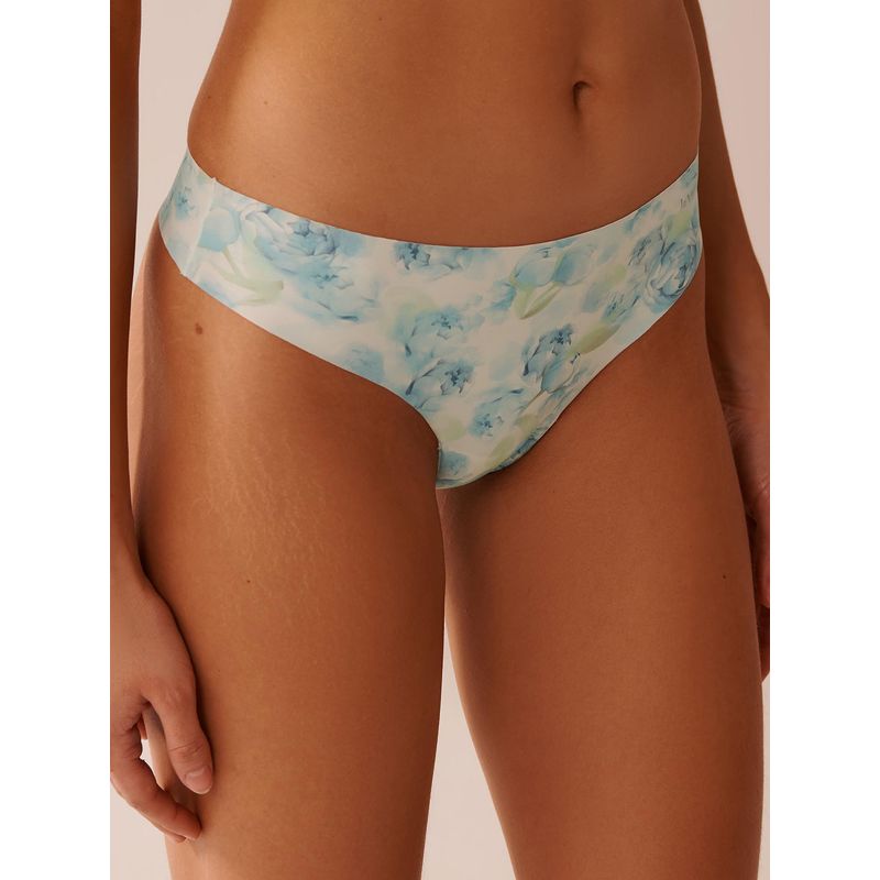 La Vie En Rose Microfiber Invisible Thong Panty Blue (M)