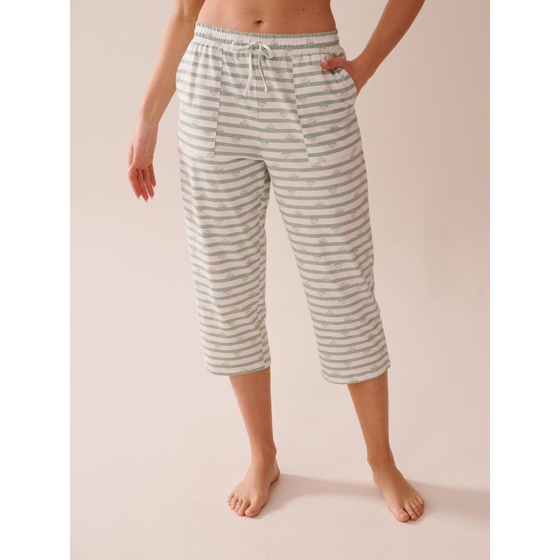 La Vie En Rose Snail Print Cotton Capris (S)