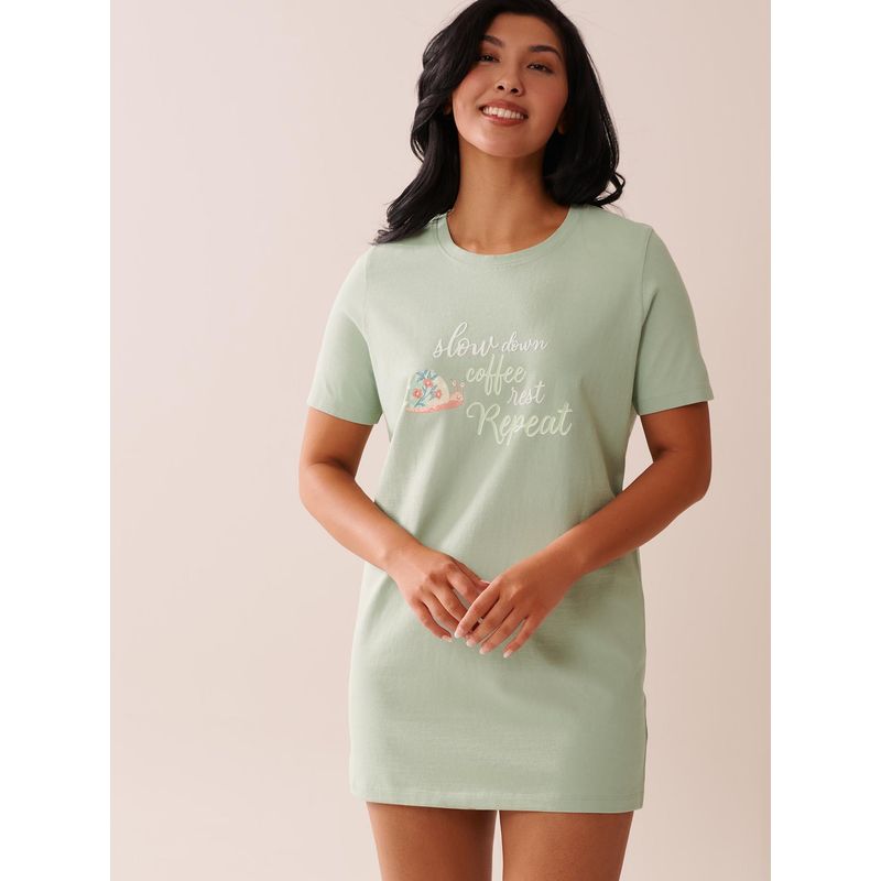 La Vie En Rose Snail Print Cotton Sleepshirt (S)