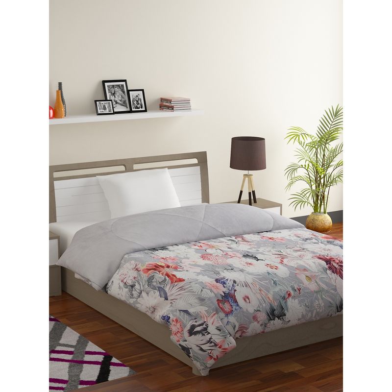 Bombay Dyeing 787 GSM 100 Polyester Grey Entice Single Comforter Buy