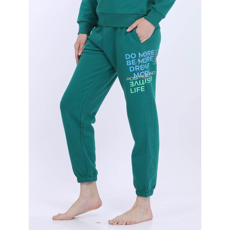 MAYSIXTY Women Fleece Green Fashion Jogger (S)