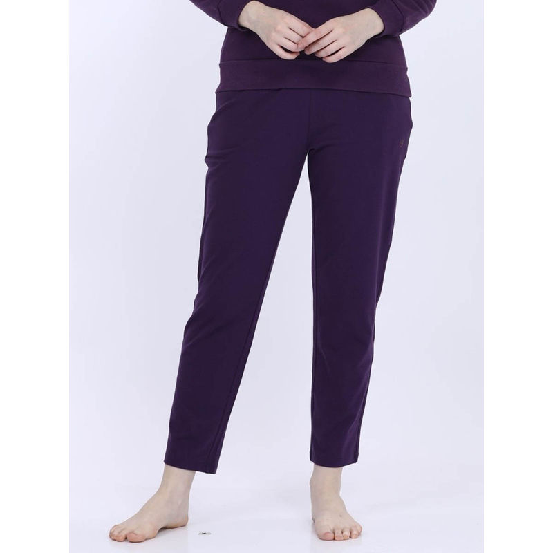 MAYSIXTY Women Fleece Purple Fashion Jogger (S)