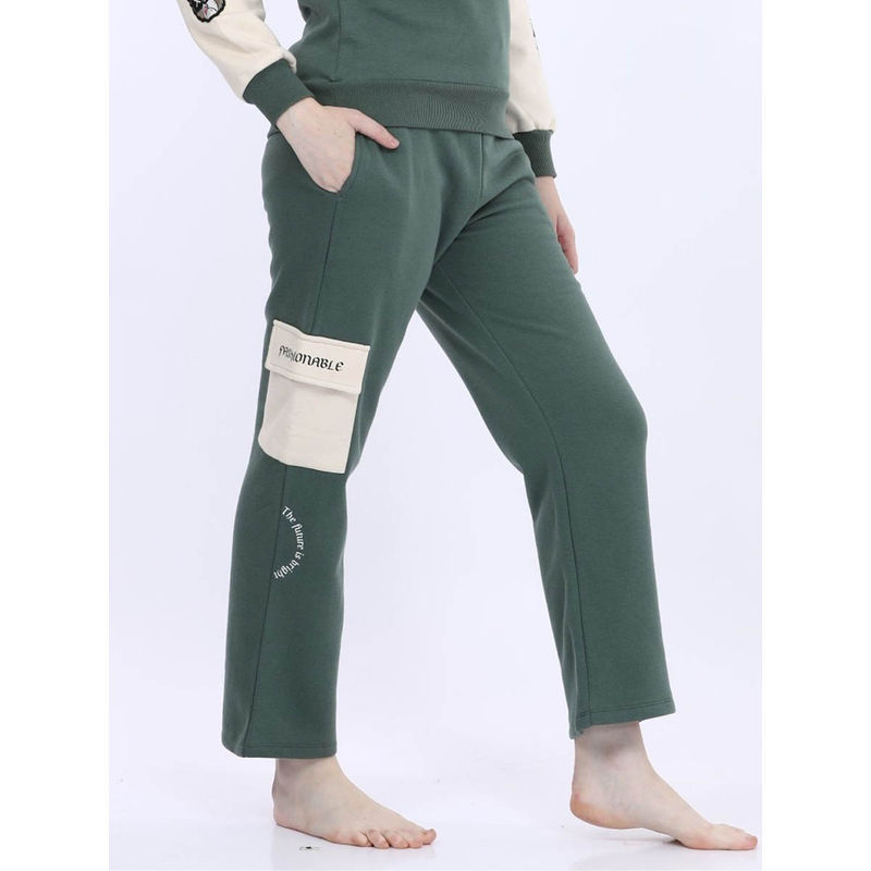 MAYSIXTY Women Fleece Green Fashion Jogger (S)