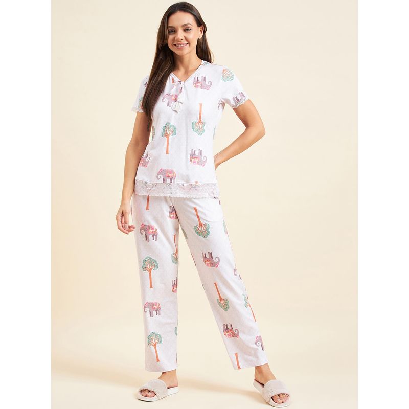 Sweet Dreams Women Printed Pyjama With Top (S)