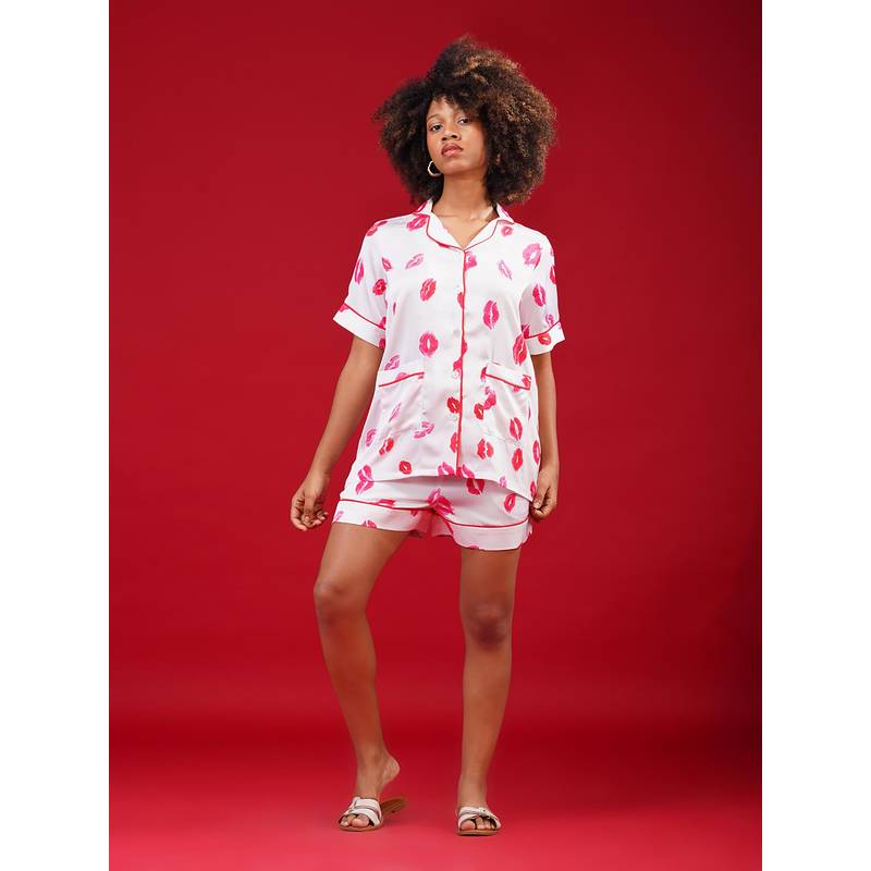Noite Luxe Luxury Satin Sleepwear – Relaxed Fit Shorts Set (XS)