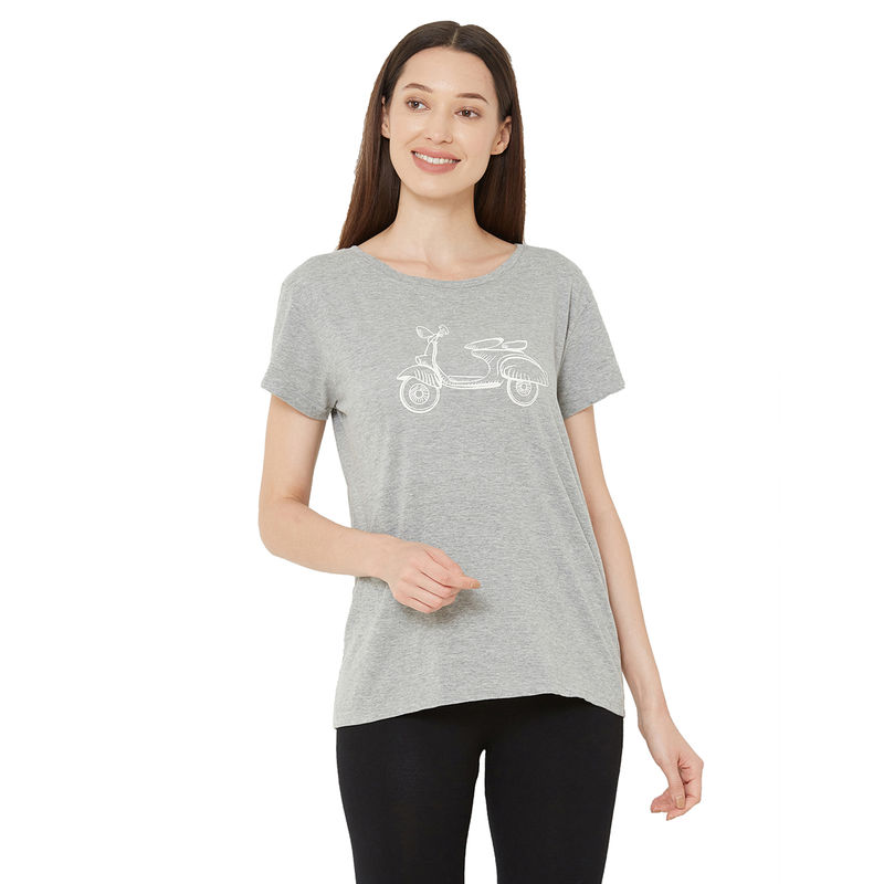 Mystere Paris Textured Scooter Lounge T-shirt - Grey (S)
