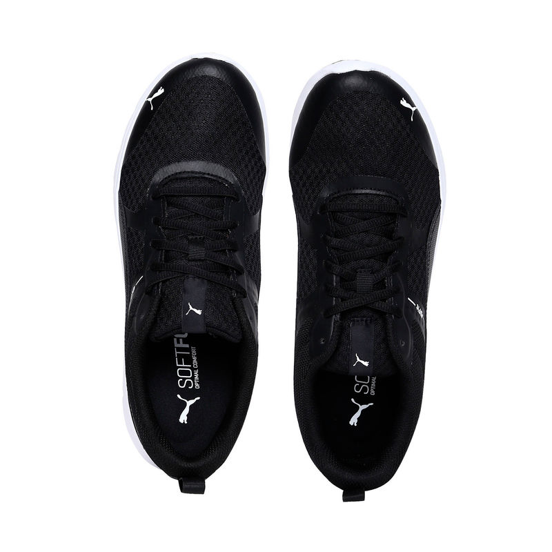 puma black flex essential running shoes