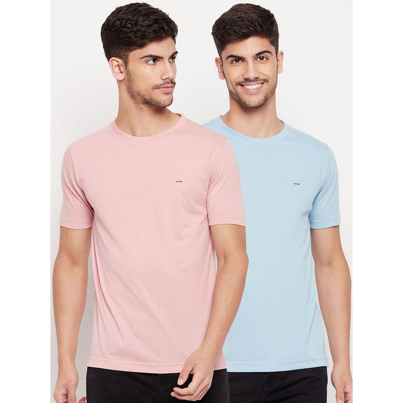 Okane Mens Casual T-Shirt - Pink (Pack of 2) (M)