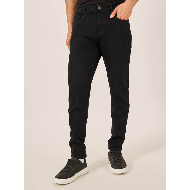 Styli Men Black Skinny Fit Stretch 5-Pocket Jeans (34)