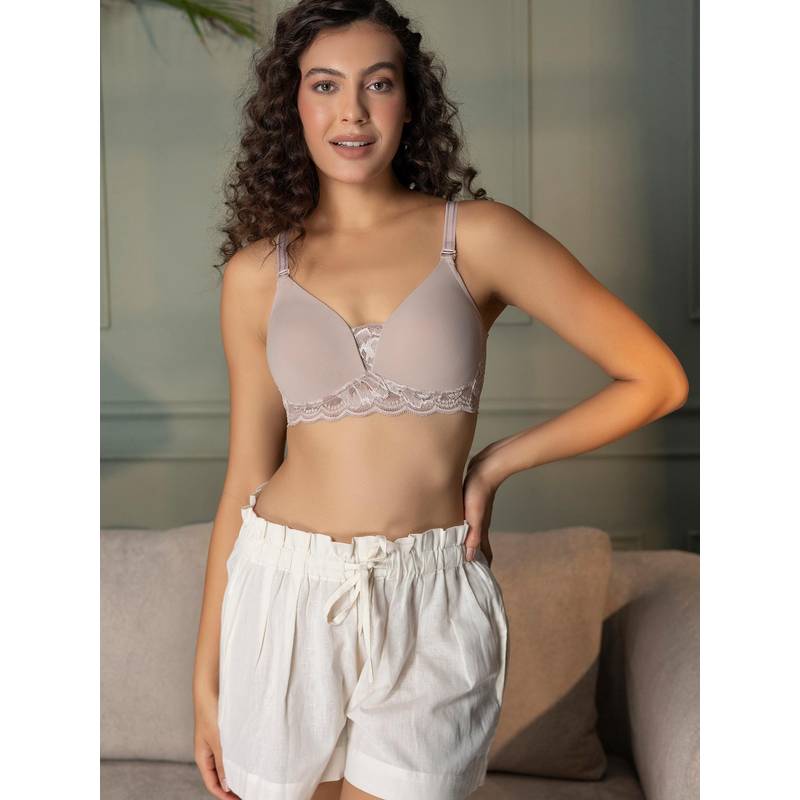 Chelvet Women Solid Nude Padded Bra (32B)
