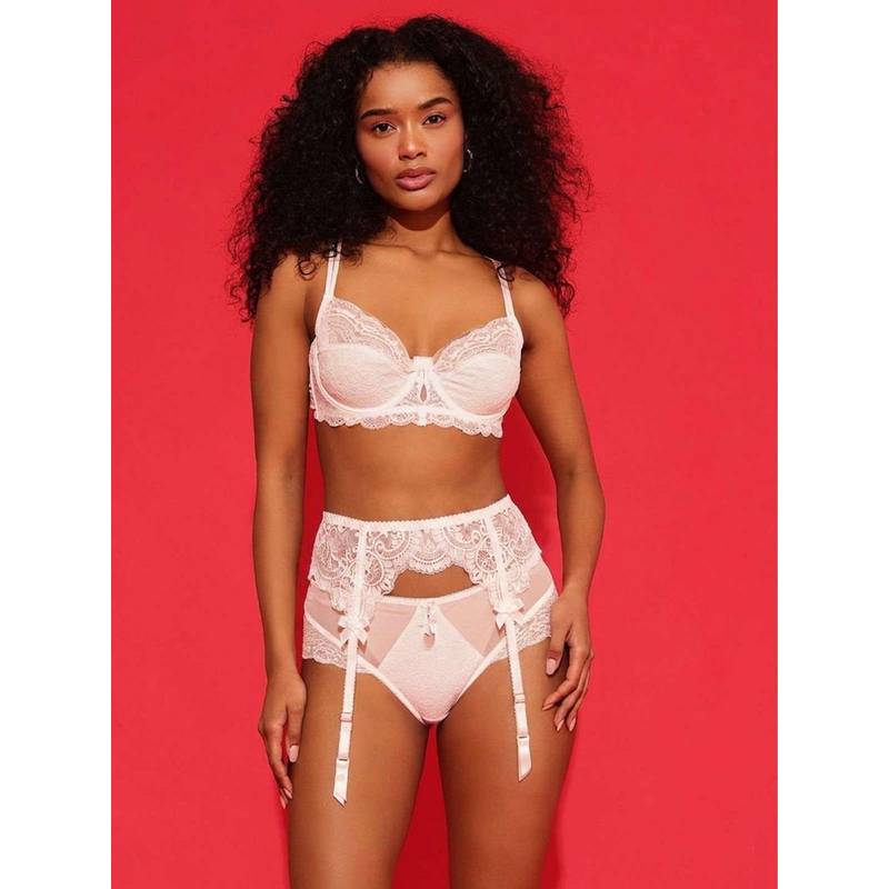 Chelvet White Lace Garter Belt with Adjustable Straps (S)