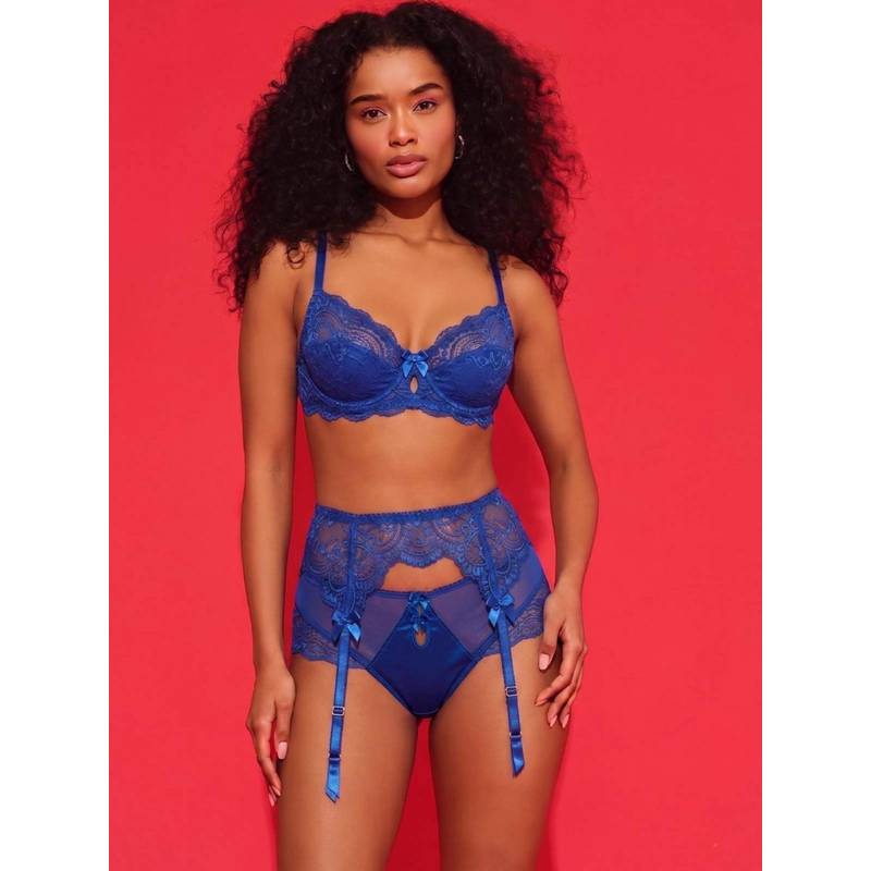 Chelvet Blue Lace Garter Belt with Adjustable Straps (S)