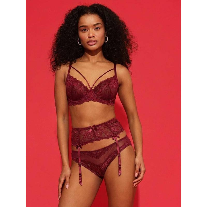 Chelvet Maroon Lace Garter Belt (M)