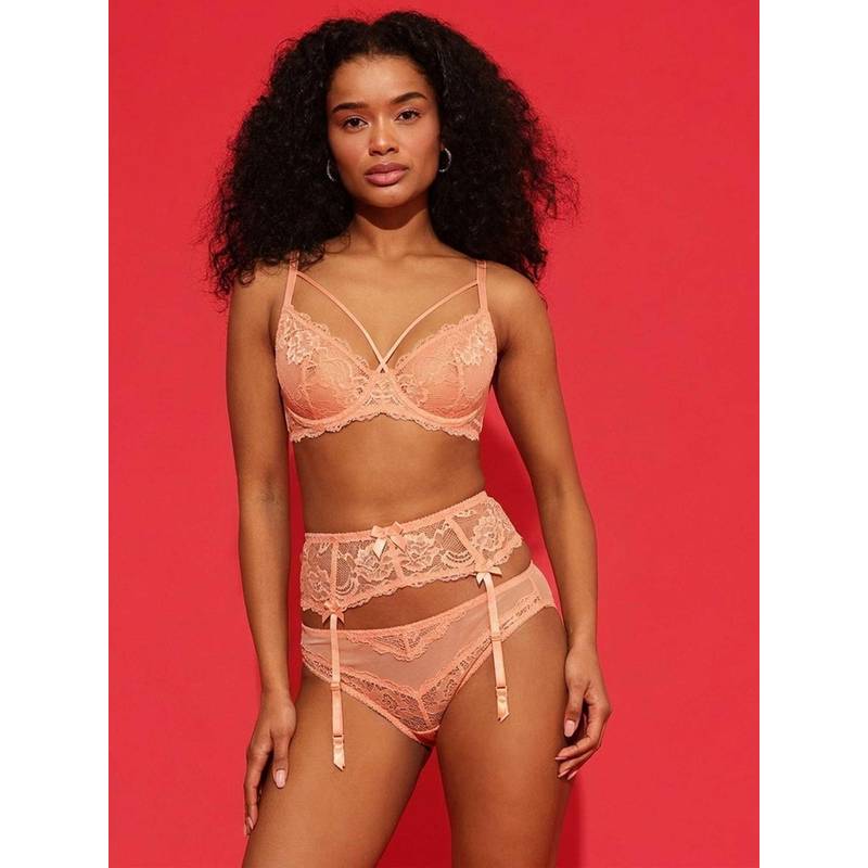 Chelvet Peach Lace Garter Belt (M)