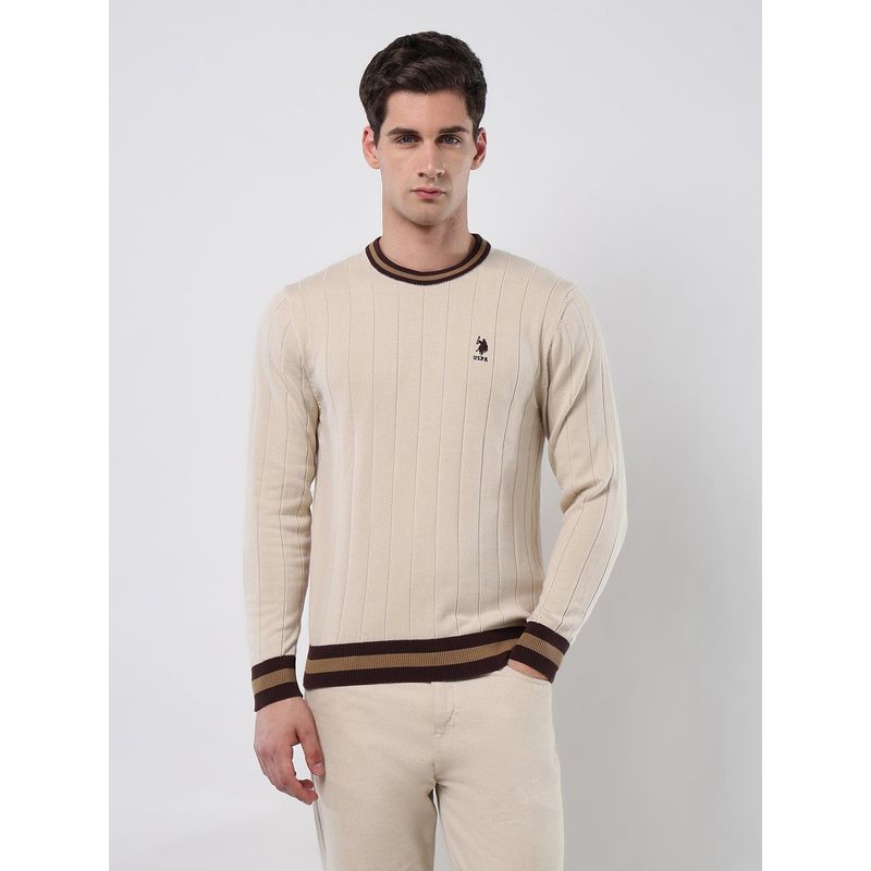 U.S. POLO ASSN. Men's Vertical Striped Patterned Knit Sweater (S)