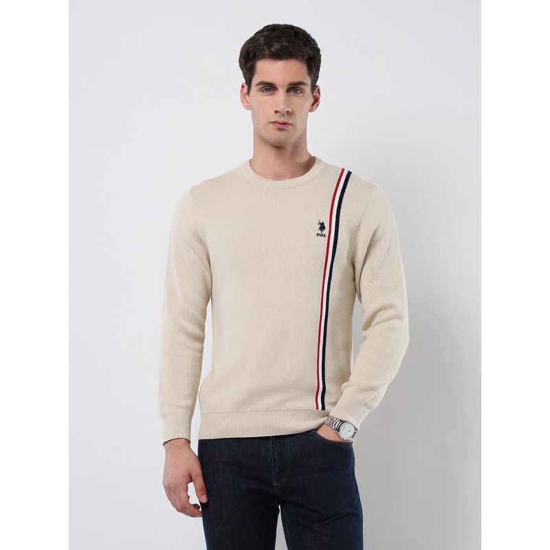 U.S. POLO ASSN. Men's Vertical Striped Patterned Knit Sweater (S)