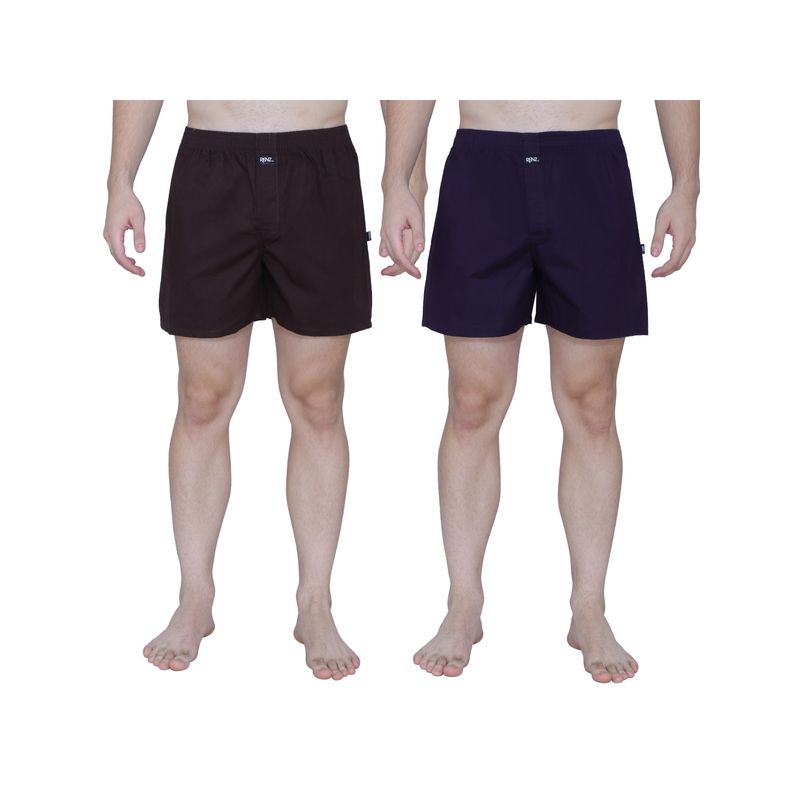 RENZ Super Combed Cotton Carbon Finish Solid Boxers (Pack of 2) (2XL)