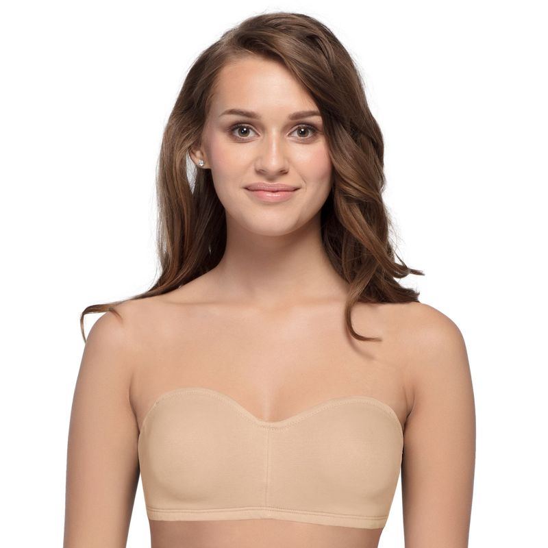 Enamor A019 Perfect Shaping Wirefree Cotton Strapless Bra Non-Padded Full Coverage - Skin - A019