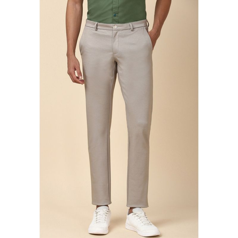 Allen Solly Men Grey Slim Fit Solid Casual Trouser (30)