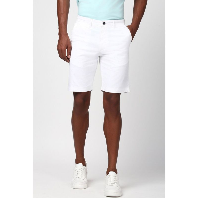 Peter England Men White Solid Regular Casual Shorts (36)