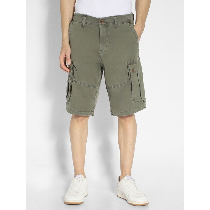 American Eagle Men Green Flex 12 Inches Lived-In Longer Length Cargo Shorts (28)