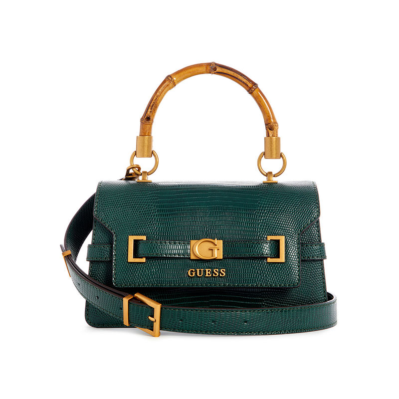 Buy Guess Green Textured Sibel Tri Comp Top Handle Flap Bag with
