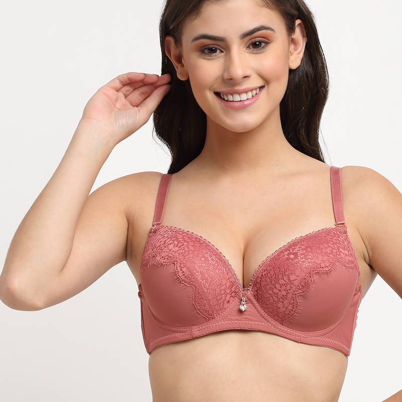 Makclan Lace Edged Brassiere - Coral (42D)