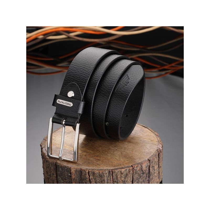 Red Tape Mens Black Leather Belt (36)